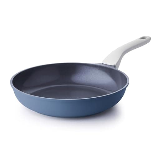 PRICUSIS Nonstick Ceramic Frying Pan, 8/10/12 Inch Non Toxic Skillet, Egg & Omelet & Chef's Pan, Induction Compatible & Oven Safe, Dishwasher Safe, PTFE PFAS & PFOA Free (8 Inch, Blue Gray)