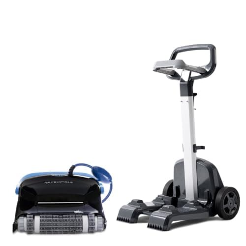 Dolphin Nautilus CC Plus Robotic Pool Vacuum Cleaner with Wi-Fi Control — Included Universal Caddy for No-Hassle Storage — Ideal for Above/In-Ground Pools up to 50 FT in Length