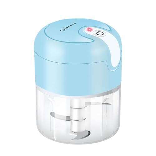 EASYSPEED Electric Garlic Chopper 1Cup, Mini USB Charging Wireless Food Processor with 304 Stainless Steel, 3 Sharp Blades, Portable Kitchen Meat Grinder for Onion, Garlic, Ginger, Baby Food
