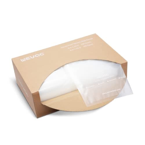 Wevac 6''x10'' & 8''x12'' 300 Count Food Vacuum Sealer Bags Keeper, PreCut Quart