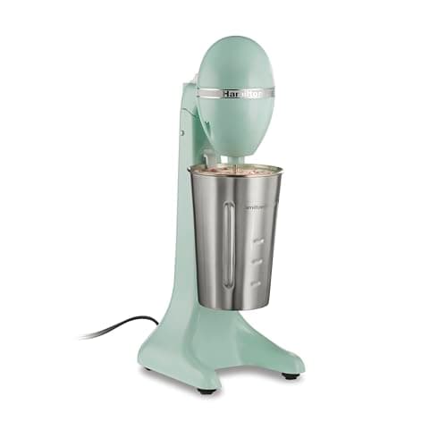 Hamilton Beach DrinkMaster Electric Drink Mixer, Retro Milkshake Maker & Milk Frother, 2 Speeds, Extra-Large 28 oz. Stainless Steel Cup, Mint