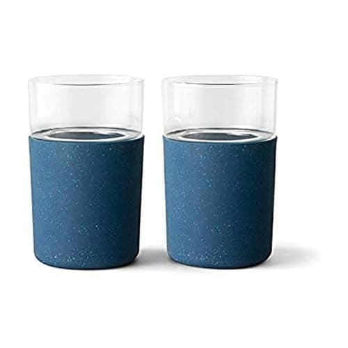 Rabbit R5-21308 Freezable Glasses, Set of 2, Speckled Navy,12 fl oz