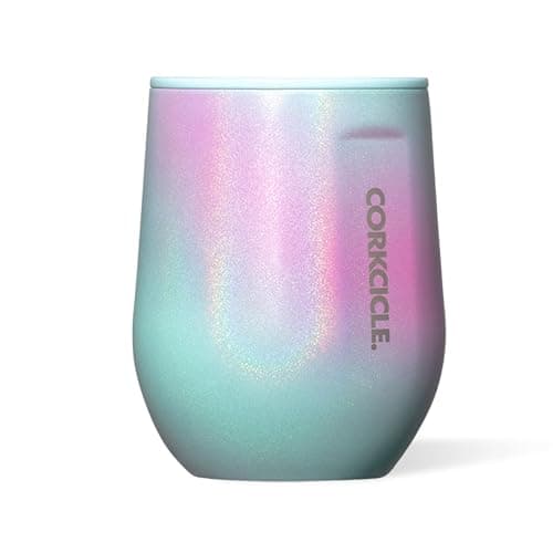 Corkcicle Stemless Wine Tumbler - Keeps Drinks Cold for 6 Hours - Triple-Insulated Stainless Steel - Non-Slip Base - Summer Drinkware Gift - Keeps Drinks Ice Cold - 12 oz - Rainbow Unicorn