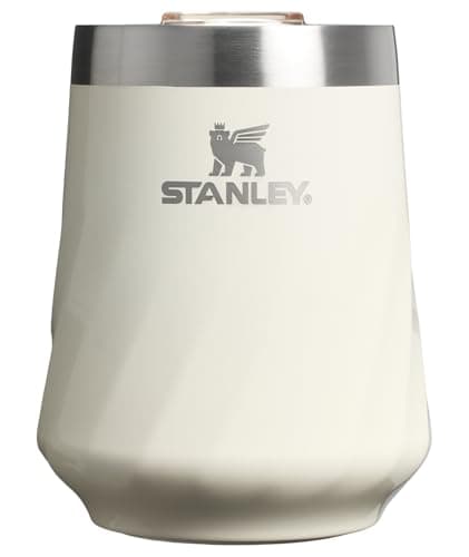 STANLEY The Reserve Textured Wine Tumbler | 11oz | Splash-Proof Lid | Cold Drinks & Cocktail Cup | Insulated Stainless Steel Wine Glass | Cream Gloss