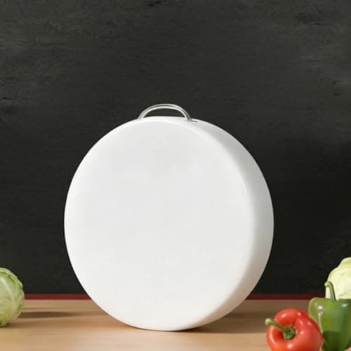 15'' Round Plastic Cutting Board, 2'' Extra Thick Commercial-Grade PE Butcher Board for Meat & Bone