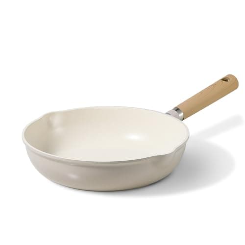 CAROTE 10" Ceramic Frying Pan Skillet, Taupe