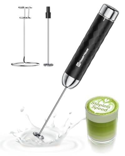 Maestri House Rechargeable Milk Frother with Stepless Speed Control, LunaFro 2.0 Handheld Electric Foam Maker Waterproof Drink Mixer Foamer for Lattes, Cappuccino