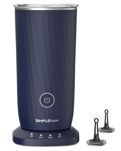 SIMPLETASTE Milk Frother, 4-in-1 Electric Milk Frother and Steamer, Dark Blue