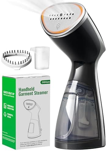 OGHom Portable Travel Handheld Steamer for Clothes, Garment Wrinkle Remover, 1000W Strong Penetrating Fabric Steamer, for Home, Office, Travel (ONLY FOR 120V) - Black