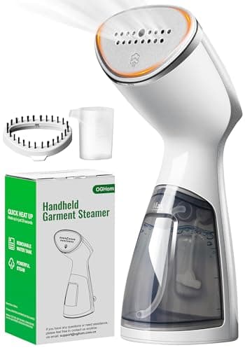 OGHom Portable Travel Handheld Steamer for Clothes, Garment Wrinkle Remover, 1000W Strong Penetrating Fabric Steamer, for Home, Office, Travel (ONLY FOR 120V) - White