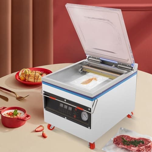 800W Chamber Vacuum Sealer, Tabletop Food Vacuum Packaging Machine, Excellent Sealing Effect with Automatic Control, 110V Kitchen Packaging Machine for Fresh Meats, Fruit Saver, Home