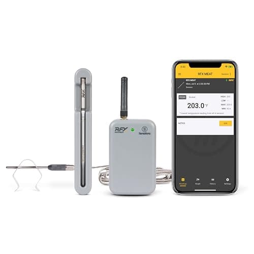 ThermoWorks RFX | Smart Wireless Meat Thermometer | Wi‑Fi & Radio Frequency | Stronger Signal Than Bluetooth | Meat Probe for Use in Smoker, Grill, BBQ, Oven - 1‑Probe Kit