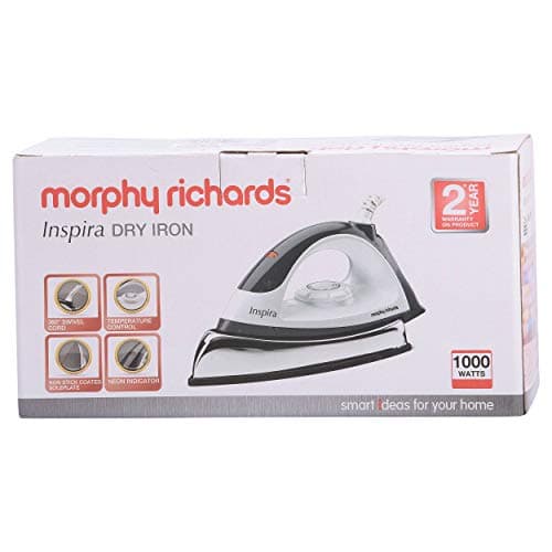 Morphy Richards Inspira 1000 Watt Dry Iron (White & Black)