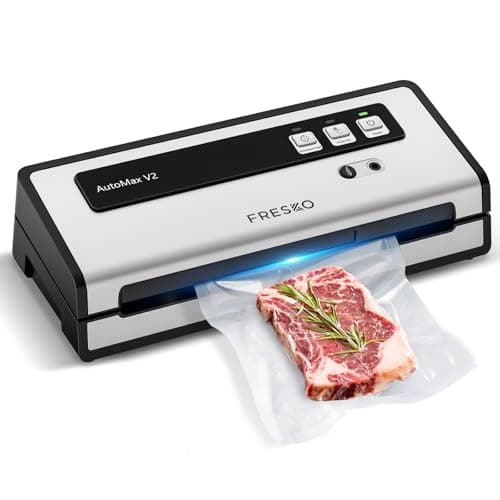FRESKO Vacuum Sealer Machine with Automatic Bag Detection, Double Heat Seal, Compact Food Sealer, Easy to Use, Starter Kit