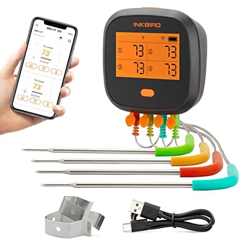INKBIRD WiFi Meat Thermometer for Grilling, Unlimited Rang Rechargeable BBQ Thermometer