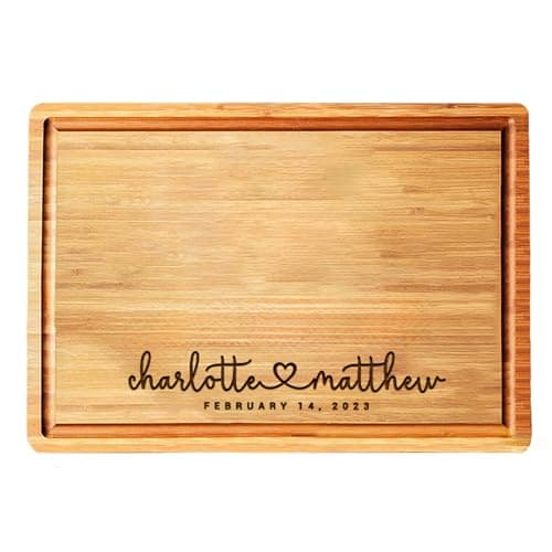 Personalized Wood Engraved Cutting Board - Valentines Day Gifts for Her - Unique Present for Wedding, Anniversary, Housewarming, Birthday, Holiday, or Romantic Gift Idea for Friends, Family, Mom, Dad