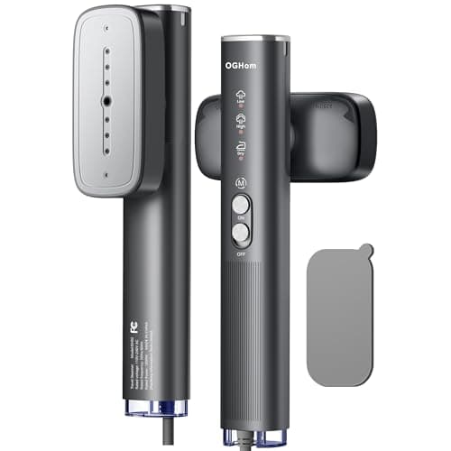 OGHom Steamer for Clothes, 110-240V Travel Steamer & Iron 2 in 1, 1000W Powerful Steam, Portable Handheld Garment Wrinkle Remover, 30s Fast Heat-Up with Dry& 2-Steam Control, for Global & Europe-Black