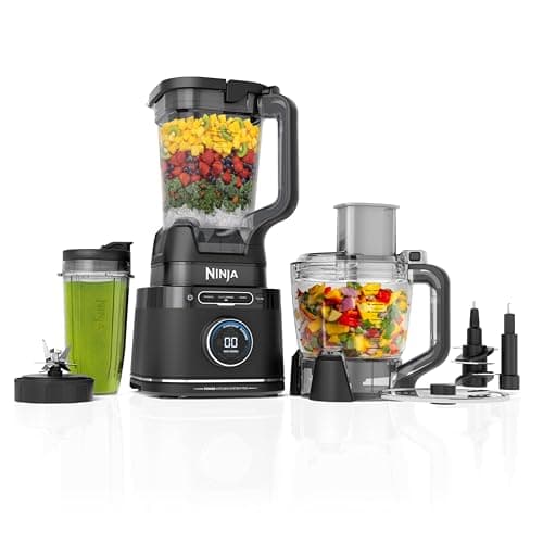 Ninja Kitchen System | All-in-One Food Processor & Blender | With 8-Cup Bowl & (1) 24 oz. To-Go Cup | For Smoothies, Cookie Dough, Salsas, Cole Slaw & More | 1800 Watt | Black | TB401