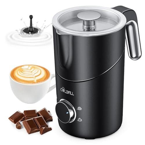 Milk Frother, COLDFILL 8-in-1 Milk Frother and Steamer, 400ml Large Capacity Hot & Cold Foam Milk Warmer, Frothers for Coffee with Heating Function, Quiet, Dishwasher Safe