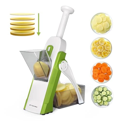 ZTQCSQ Safe Mandoline Slicer for Kitchen, Vegetable & Food Cutter & Thickness Adjustable 0.1-8 mm. Easy to Clean, Storage, Kitchen Faster Slice Artifact (Only Slice) (Green)