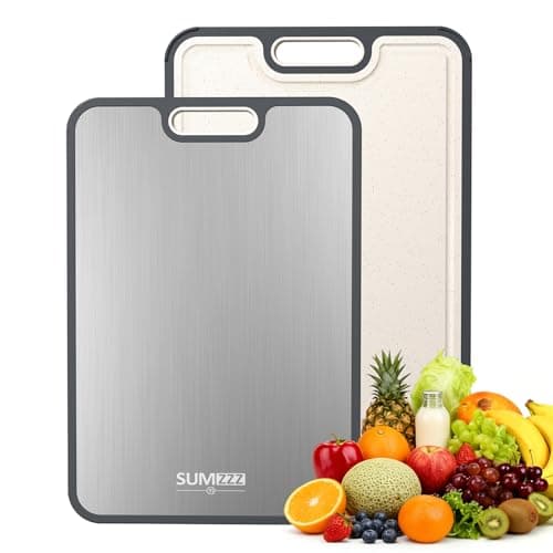Titanium Cutting Board for Kitchen, Cutting Board Double Sided Food Grade, Pure Titanium/PP, Easy to Clean Large Size 16”×11”