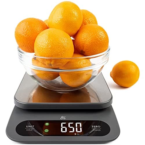 Greater Goods Digital Food Scale for Kitchen & Baking, 10kg/22lb High-Capacity Weight Scale with 1g Precision, Stainless Steel Platform, Hi-Def LCD, Ideal for Bread, Sourdough & Bulk Cooking