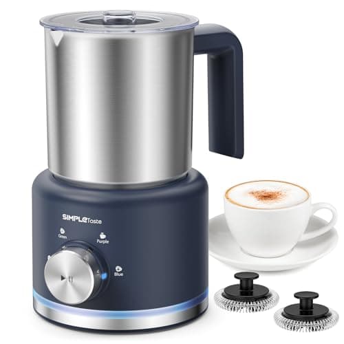 SIMPLETASTE Milk Frother, 4 in 1 Electric Milk Steamer, 16.91oz/500ml Automatic Warm and Cold Foam Frother