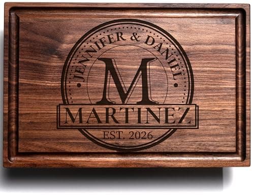 Personalized Cutting Board, Custom Wood Engraved Charcuterie Boards - Best Present for Wedding, Bridal Shower, Engagement, Anniversary, Housewarming, Gift Idea for Couples, Bride, Parent, Family