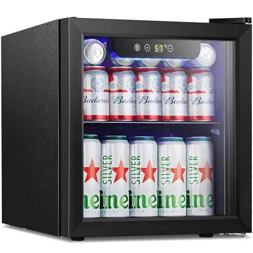 Antarctic Star Mini Fridge Cooler - 12 Bottle 48 Can Beverage Refrigerator Glass Door for Drinks or Beer Wine – Small Drink Dispenser for Home, Office or Bar, Electronic Temperature Control，1.3cu.ft.