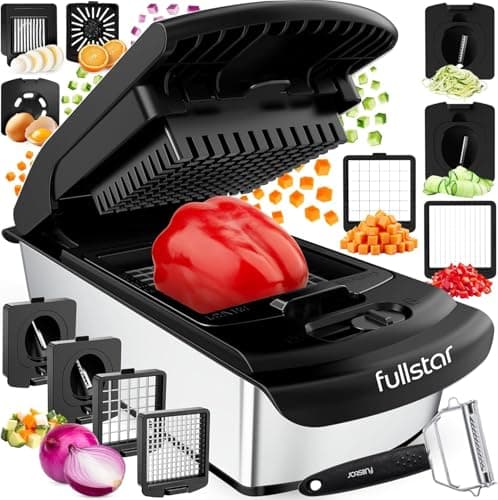 Fullstar The Original Pro Chopper - Vegetable Chopper and Spiralizer, Food Chopper with Container, Fruit Slicer, Kitchen Gadgets & Gifts, Home Essentials (9 in 1, SS Black)